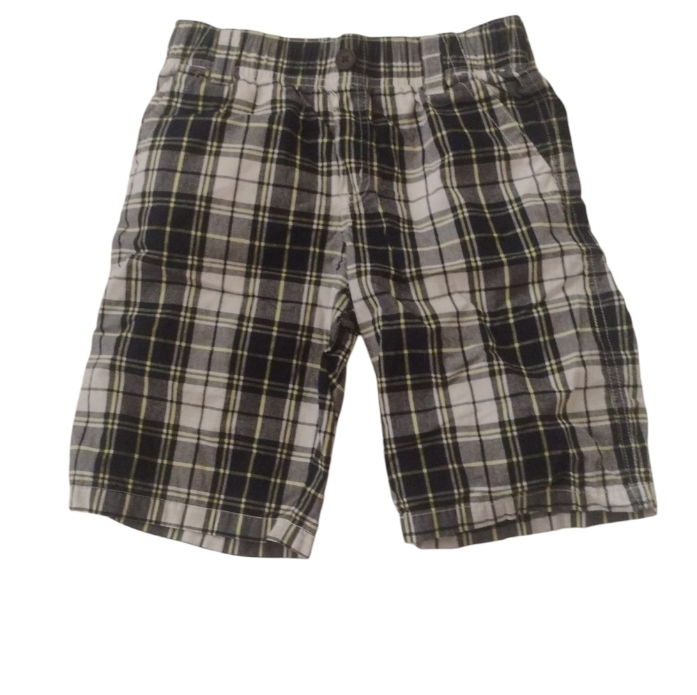 Gymboree Boys Black, Blue Plaid Elastic Waistband Shorts Size 10